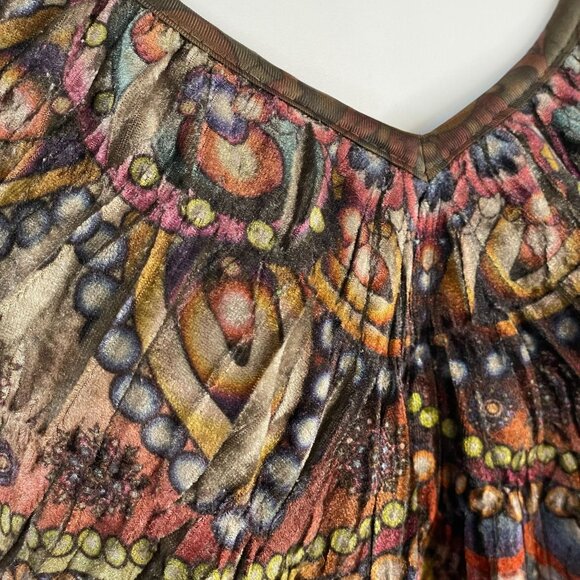 Vintage Y2K Womens Forest Fairy Velvet Velour Tunic Top Sz M Fall Artsy Boho - Picture 5 of 13